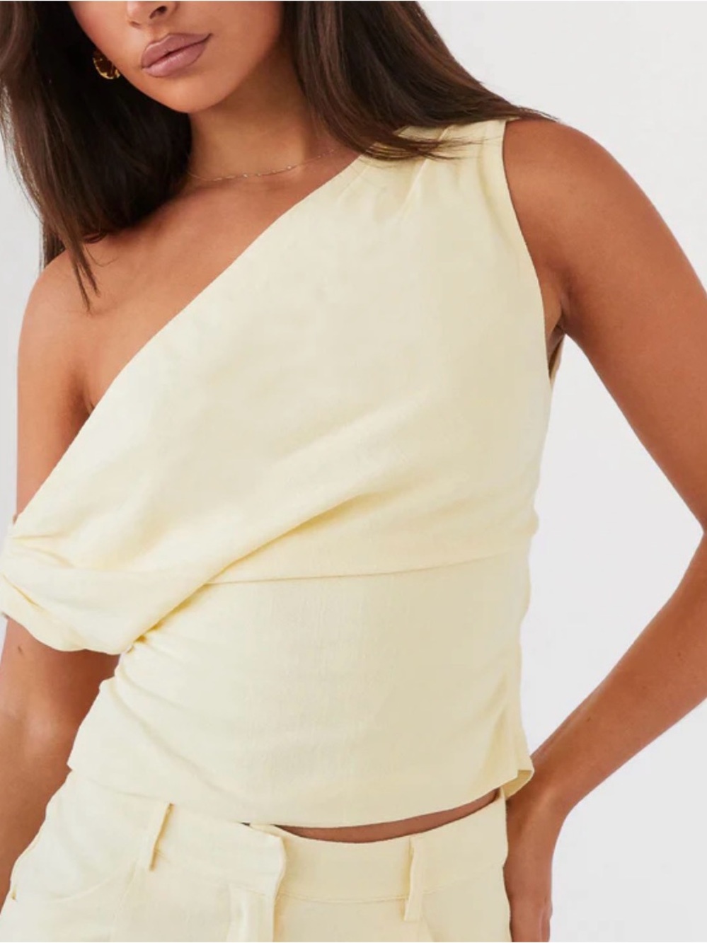Peppermayo Marissa Linen One Shoulder Top - Yellow 0 - Picture 11 of 14